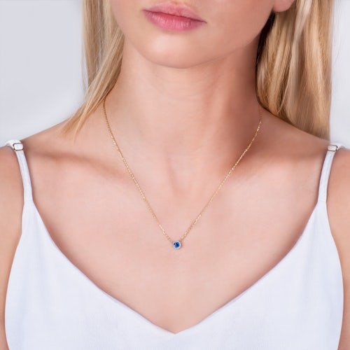 Naszyjnik This is Love: złoty, niebieski szafir, diamenty